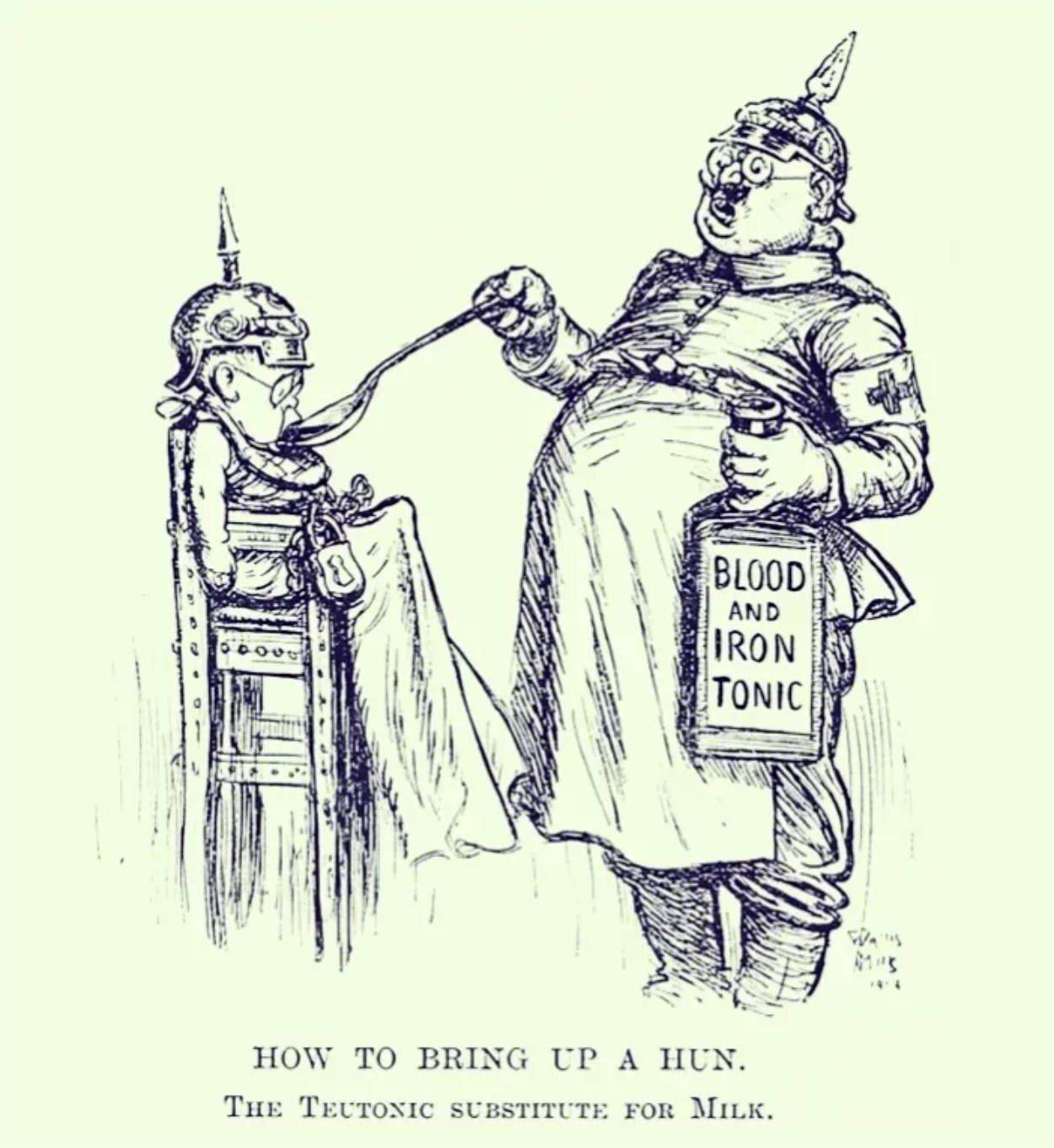 Karrikatur Pickelhaube