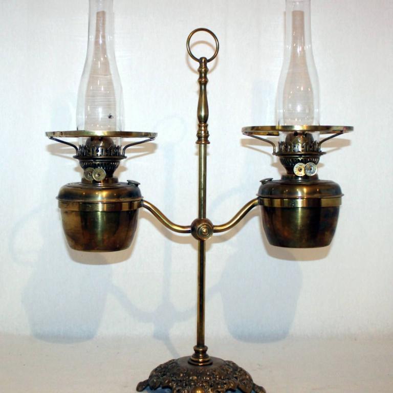 Duplex Studierlampe, Schiebelampe, zwei Dublexbrenner, England