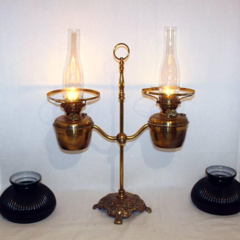 Duplex Studierlampe, Schiebelampe, zwei Dublexbrenner, England