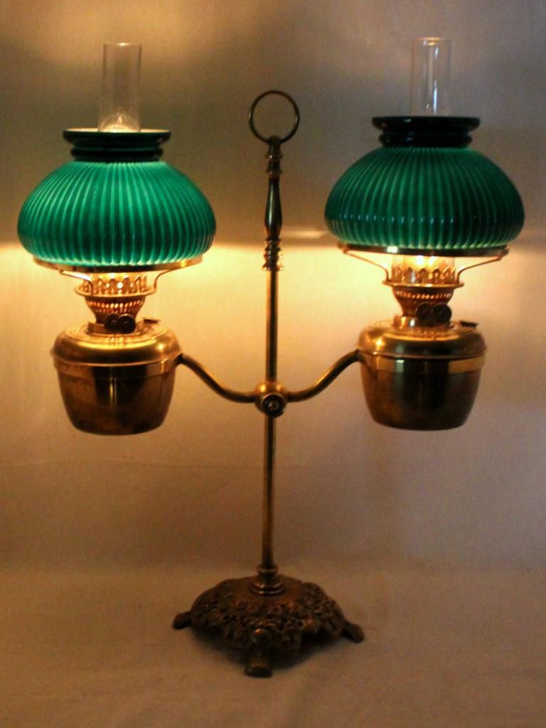 Duplex Studierlampe, Schiebelampe, zwei Dublexbrenner, England