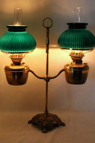 Duplex Studierlampe, Schiebelampe, zwei Dublexbrenner, England