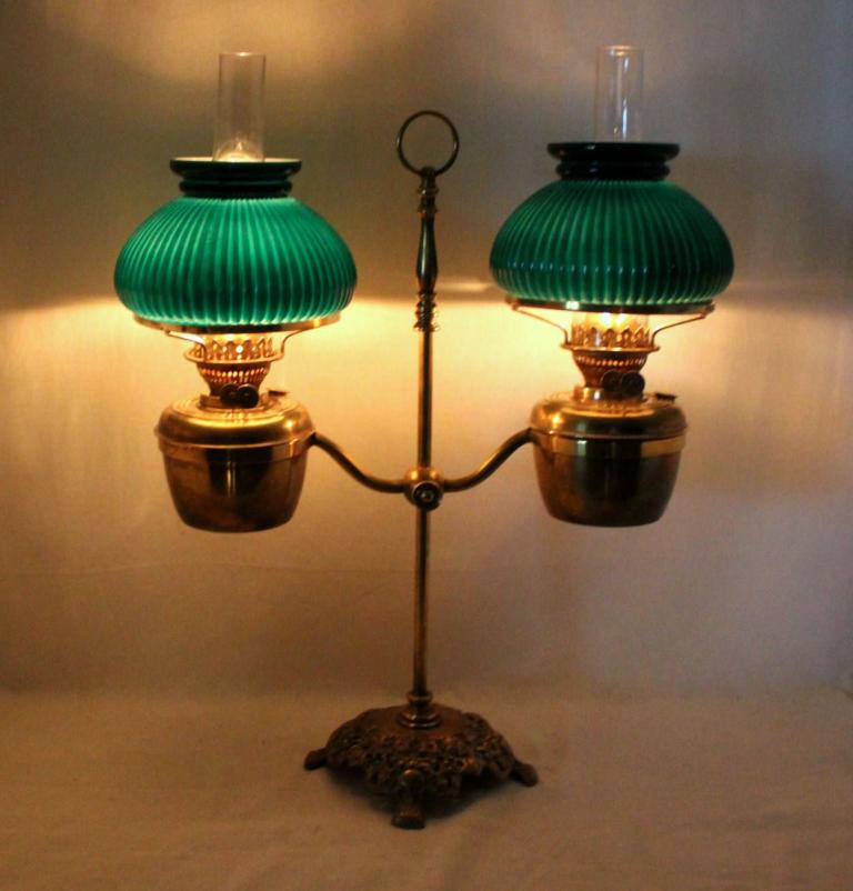 Duplex Studierlampe, Schiebelampe, zwei Dublexbrenner, England